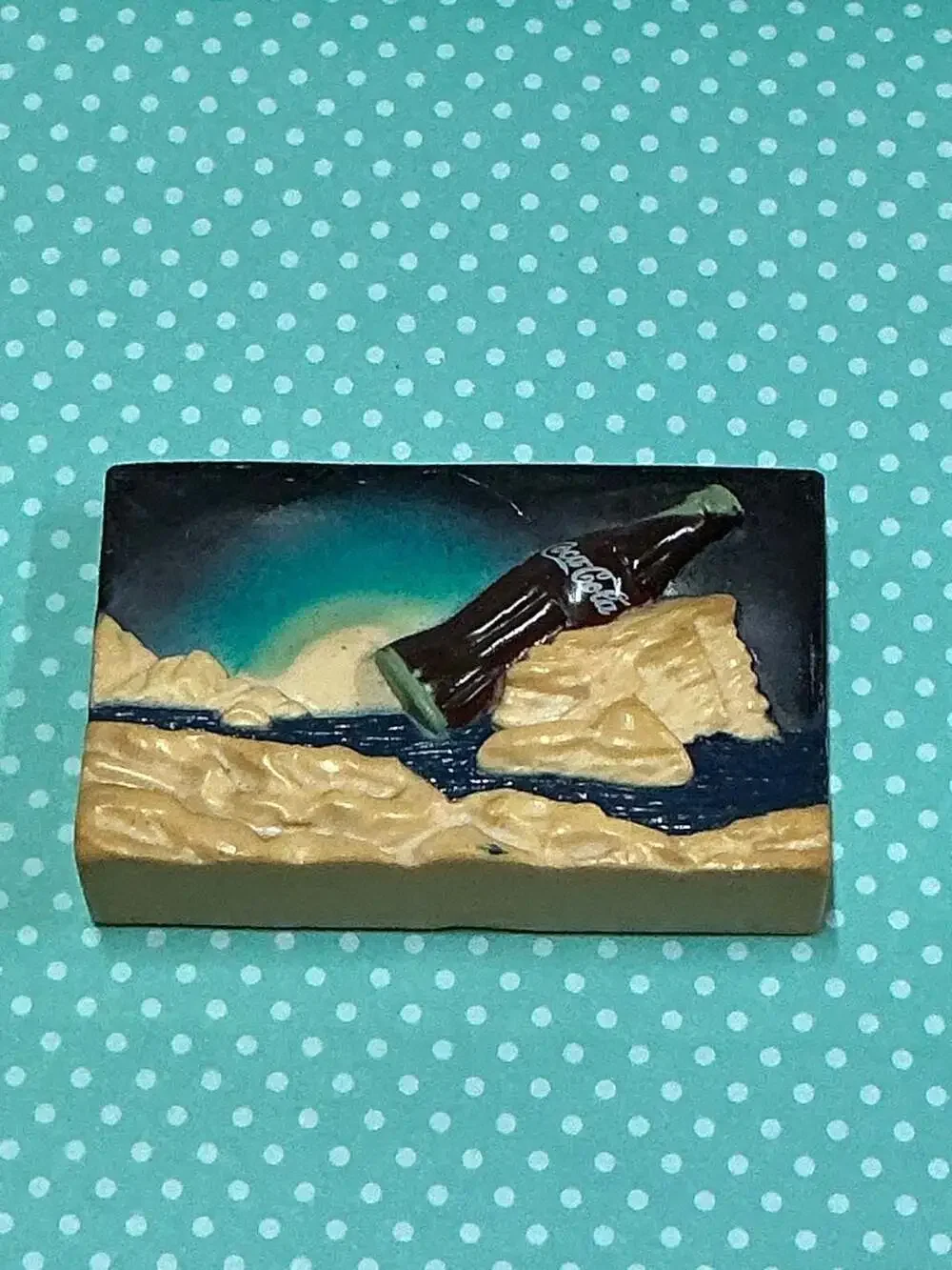 Vintage 1996 Coca-Cola 3D Refrigerator Magnet Bottle on Iceberg